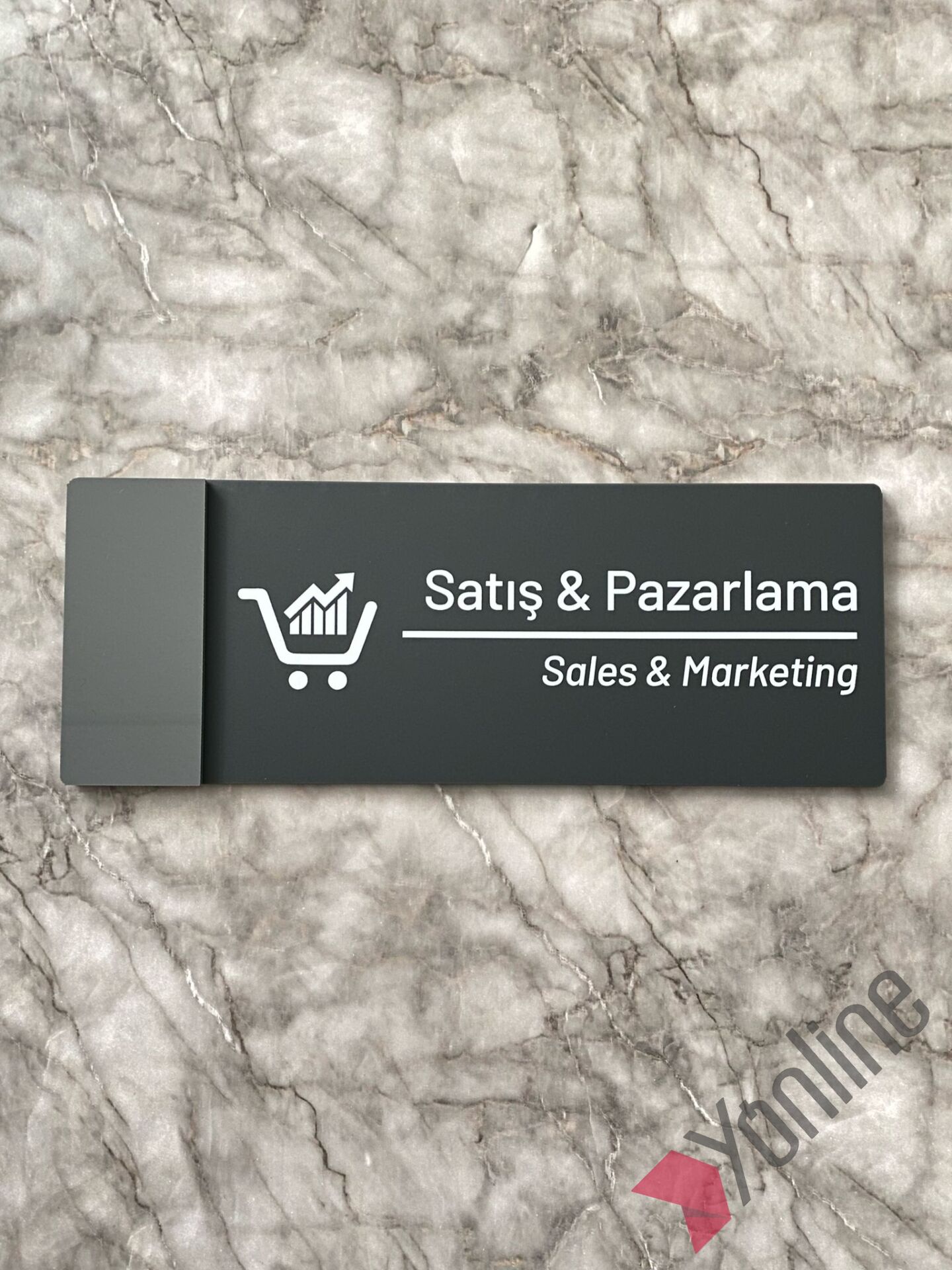 Antrasit Kenarlı Satış & Pazarlama Kapı İsimliği