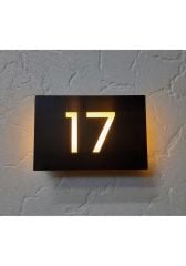 Black Pasifik Serisi Işıklı Kapı Numarası