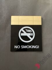 Altın Aynalı No Smoking Uyarı Levhası