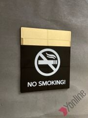 Altın Aynalı No Smoking Uyarı Levhası