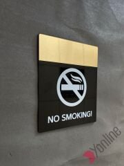 Altın Aynalı No Smoking Uyarı Levhası