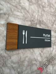 Wooden Serisi Mutfak Kapı İsimliği