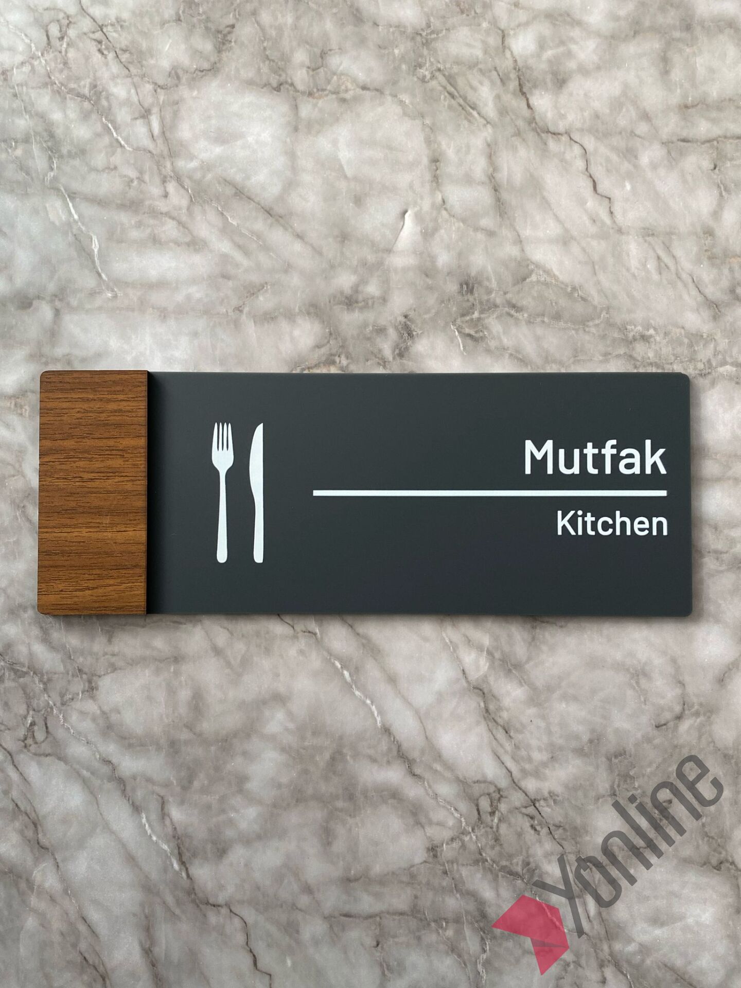 Wooden Serisi Mutfak Kapı İsimliği