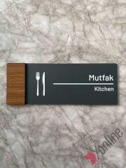 Wooden Serisi Mutfak Kapı İsimliği