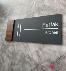 Wooden Serisi Mutfak Kapı İsimliği