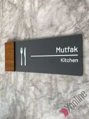 Wooden Serisi Mutfak Kapı İsimliği