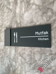 Antrasit Kenarlı Mutfak Kapı İsimliği
