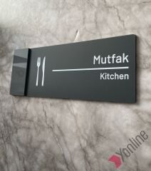 Antrasit Kenarlı Mutfak Kapı İsimliği