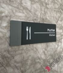 Antrasit Kenarlı Mutfak Kapı İsimliği