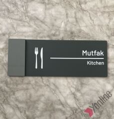 Antrasit Kenarlı Mutfak Kapı İsimliği