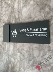 Antrasit Kenarlı Satış & Pazarlama Kapı İsimliği