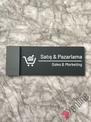 Antrasit Kenarlı Satış & Pazarlama Kapı İsimliği