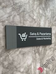 Antrasit Kenarlı Satış & Pazarlama Kapı İsimliği