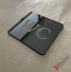 Siyah Minimal WC Levhası
