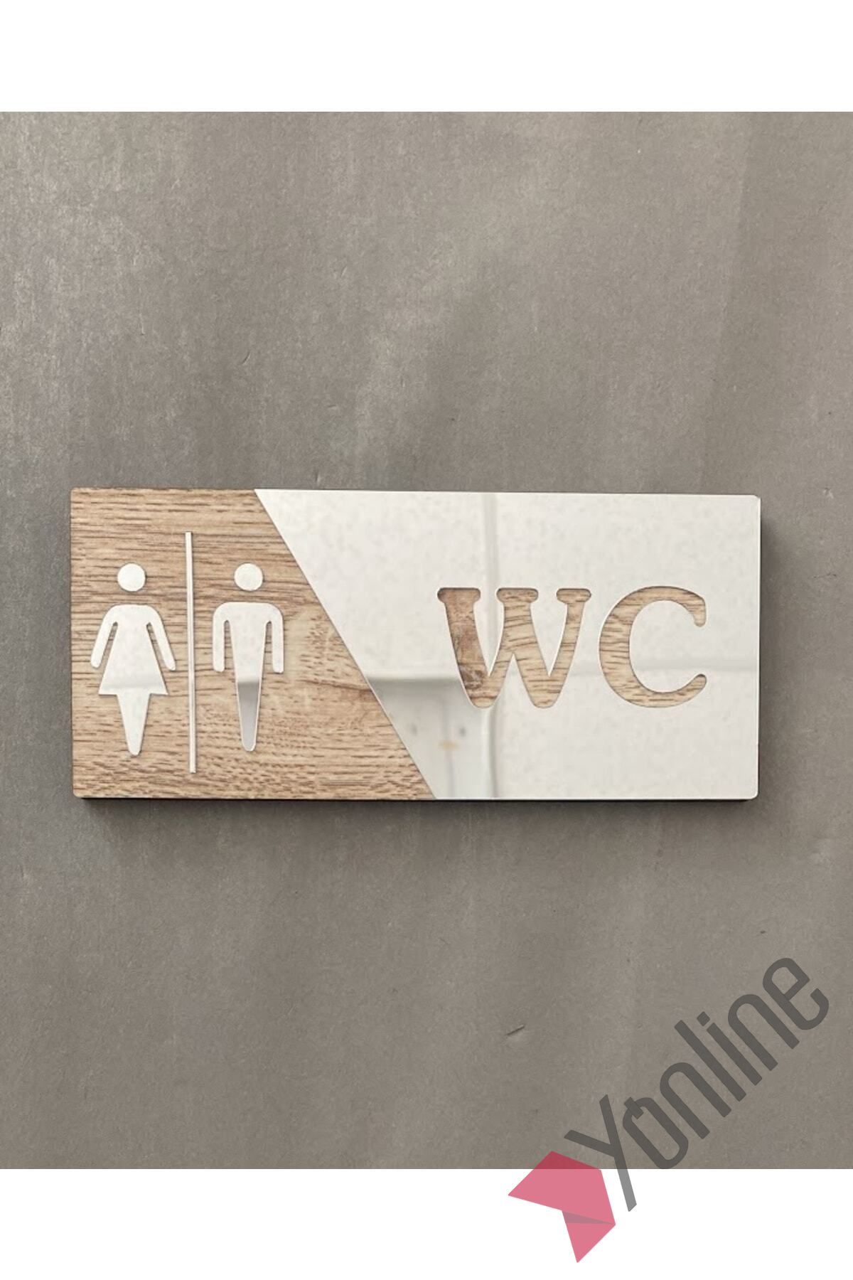 Aynalı Naturel MDF WC Levhası