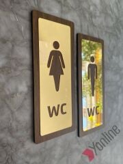 Altın Aynalı Ahşap WC Levhası