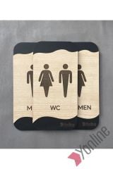Meşe Serisi Kadın WC - Erkek WC - Genel WC Levha Seti