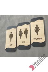 Meşe Serisi Kadın WC - Erkek WC - Genel WC Levha Seti