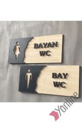 Meşe Serisi Kabartmalı WC Levhası