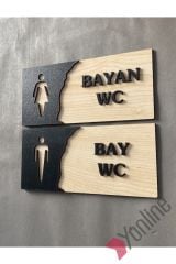 Meşe Serisi Kabartmalı WC Levhası