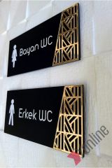 Altın Detaylı Siyah WC Levhası