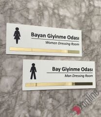 Altın Aynalı Bay & Bayan Giyinme Odası Kapı İsimliği