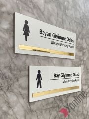 Altın Aynalı Bay & Bayan Giyinme Odası Kapı İsimliği