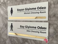 Altın Aynalı Bay & Bayan Giyinme Odası Kapı İsimliği