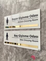 Altın Aynalı Bay & Bayan Giyinme Odası Kapı İsimliği