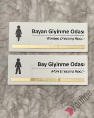 Altın Aynalı Bay & Bayan Giyinme Odası Kapı İsimliği