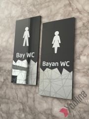 Gümüş Aynalı Dikey WC Levhası