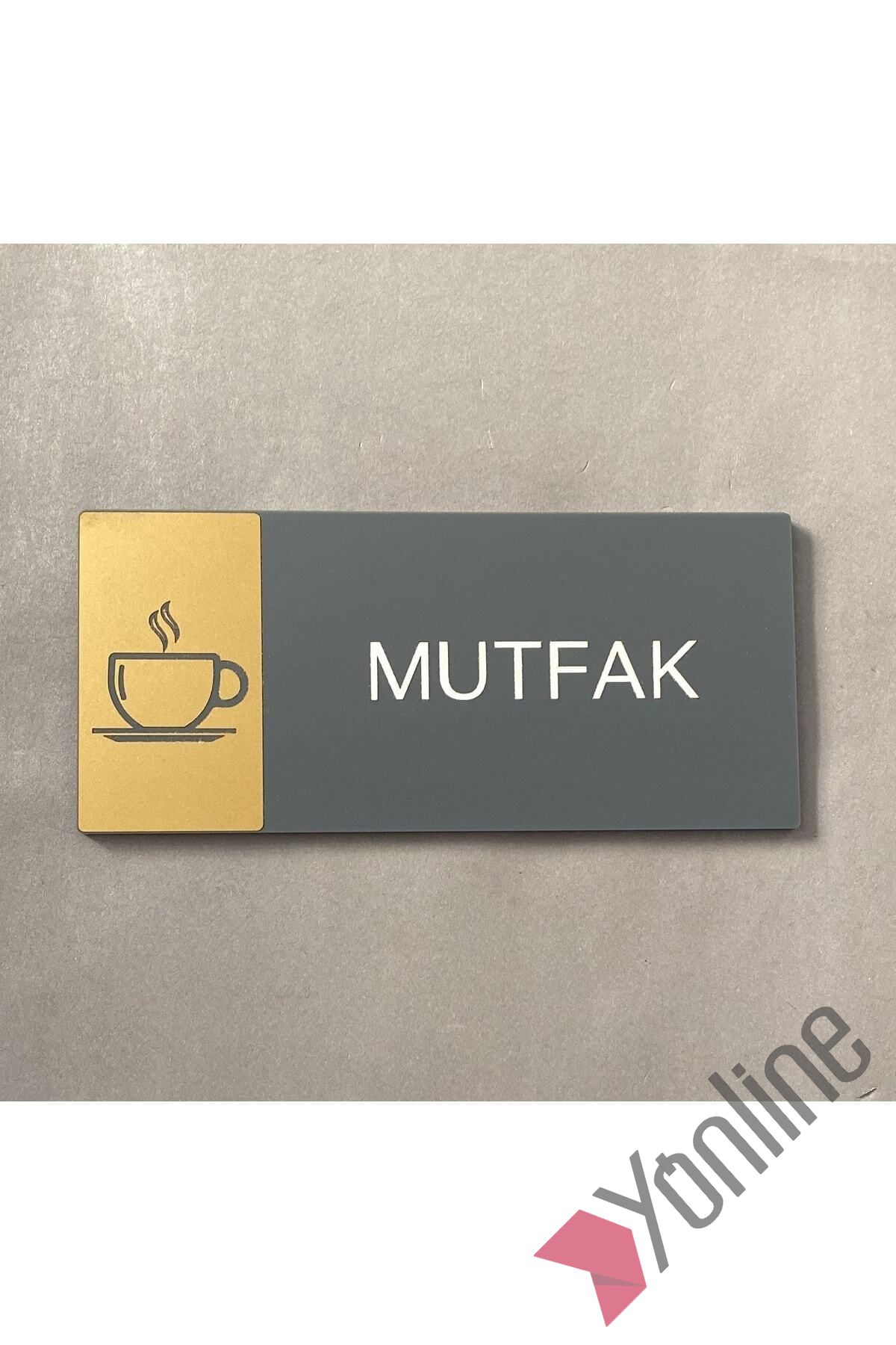 Altın Detaylı Mat Mutfak Kapı İsimliği