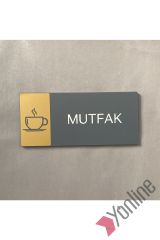Altın Detaylı Mat Mutfak Kapı İsimliği