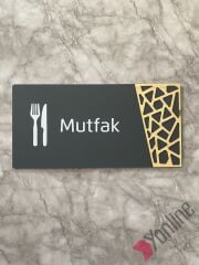 Altın Kenarlı Antrasit Kapı İsimliği