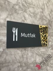 Altın Kenarlı Antrasit Kapı İsimliği