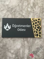 Altın Kenarlı Antrasit Kapı İsimliği