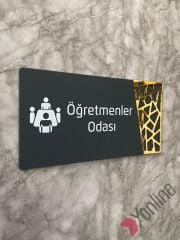 Altın Kenarlı Antrasit Kapı İsimliği