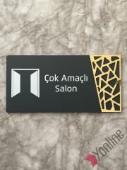 Altın Kenarlı Antrasit Kapı İsimliği