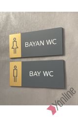 Mat Altın Detaylı WC Levhası