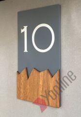 Wooden Serisi Dikey Kapı Numarası