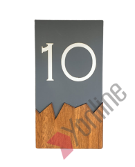 Wooden Serisi Dikey Kapı Numarası