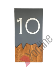 Wooden Serisi Dikey Kapı Numarası