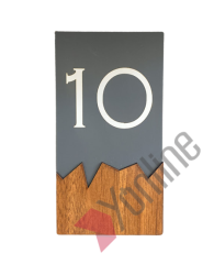 Wooden Serisi Dikey Kapı Numarası