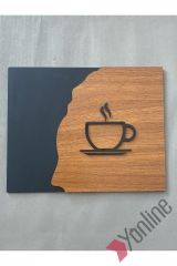 Wooden Serisi Çay Kahve Kapı İsimliği