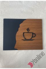 Wooden Serisi Çay Kahve Kapı İsimliği