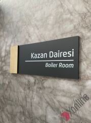 Ahşap Kenarlı Mat Antrasit Kapı İsimliği