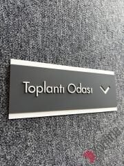 Çift Katlı Antrasit Toplantı Odası Kapı İsimliği