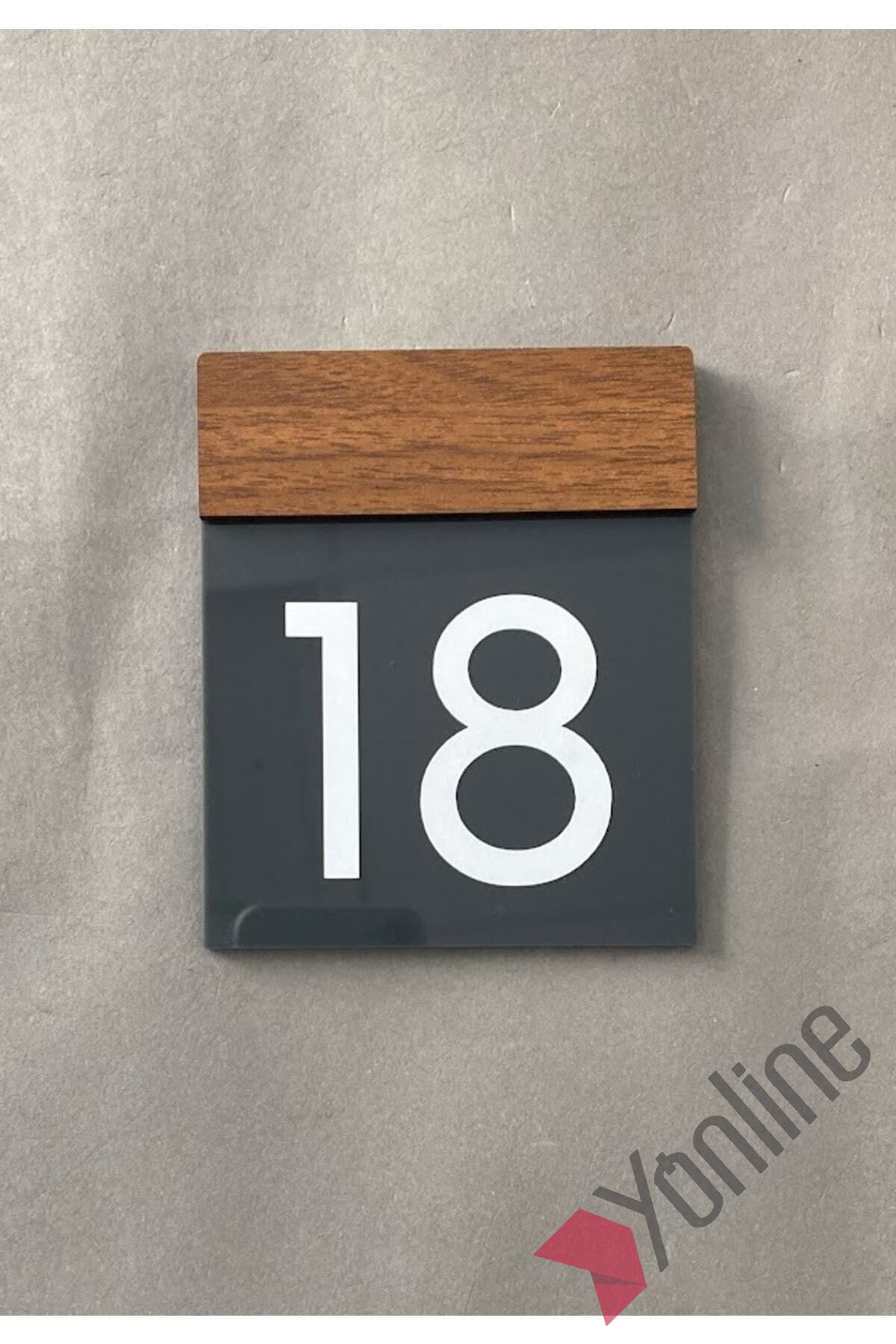 Wooden Serisi Minimal Kapı Numarası