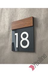 Wooden Serisi Minimal Kapı Numarası