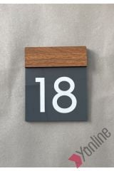 Wooden Serisi Minimal Kapı Numarası